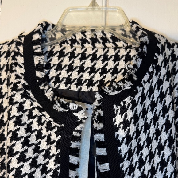NWT HaveOne (Italy) Black & White Houndstooth Long Blazer/Jacket Chanel Vibe - Picture 4 of 15